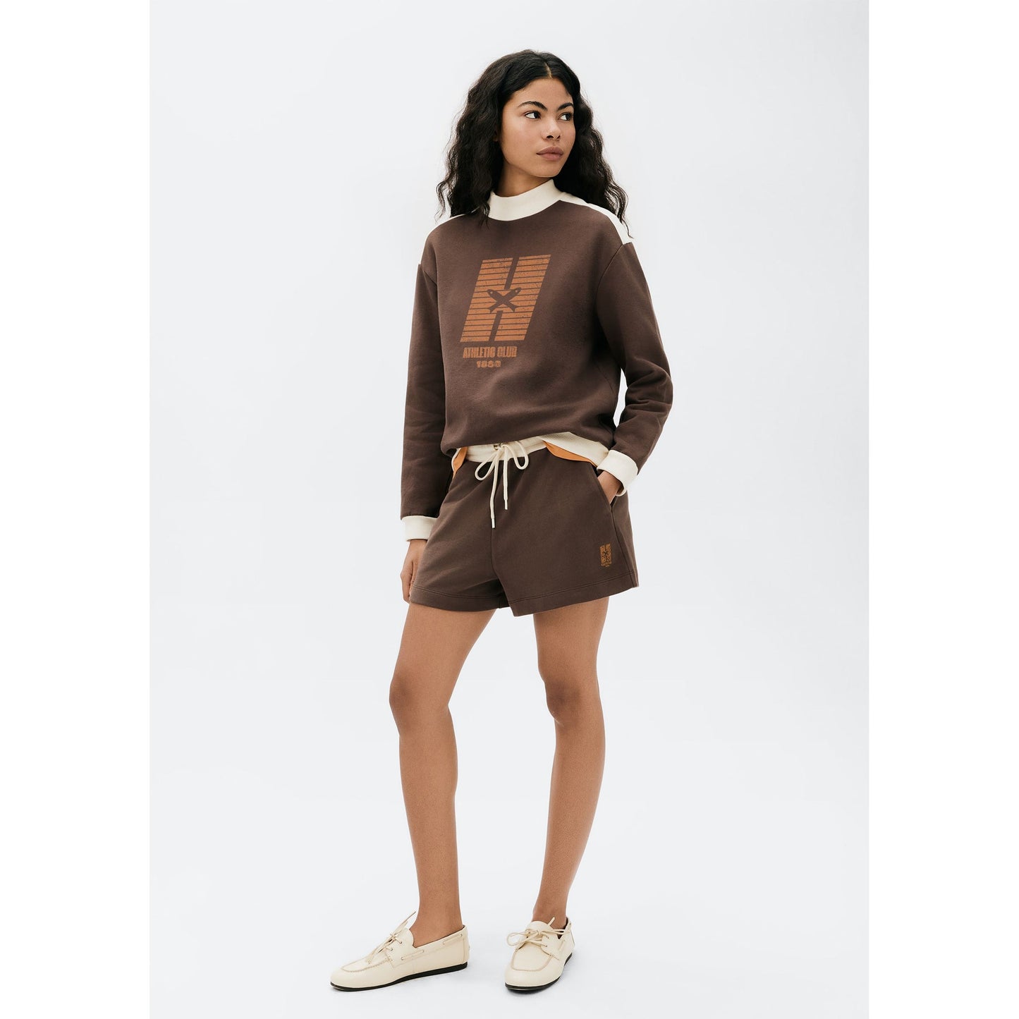 Pantalones cortos de hombre con sudadera de cintura ancha