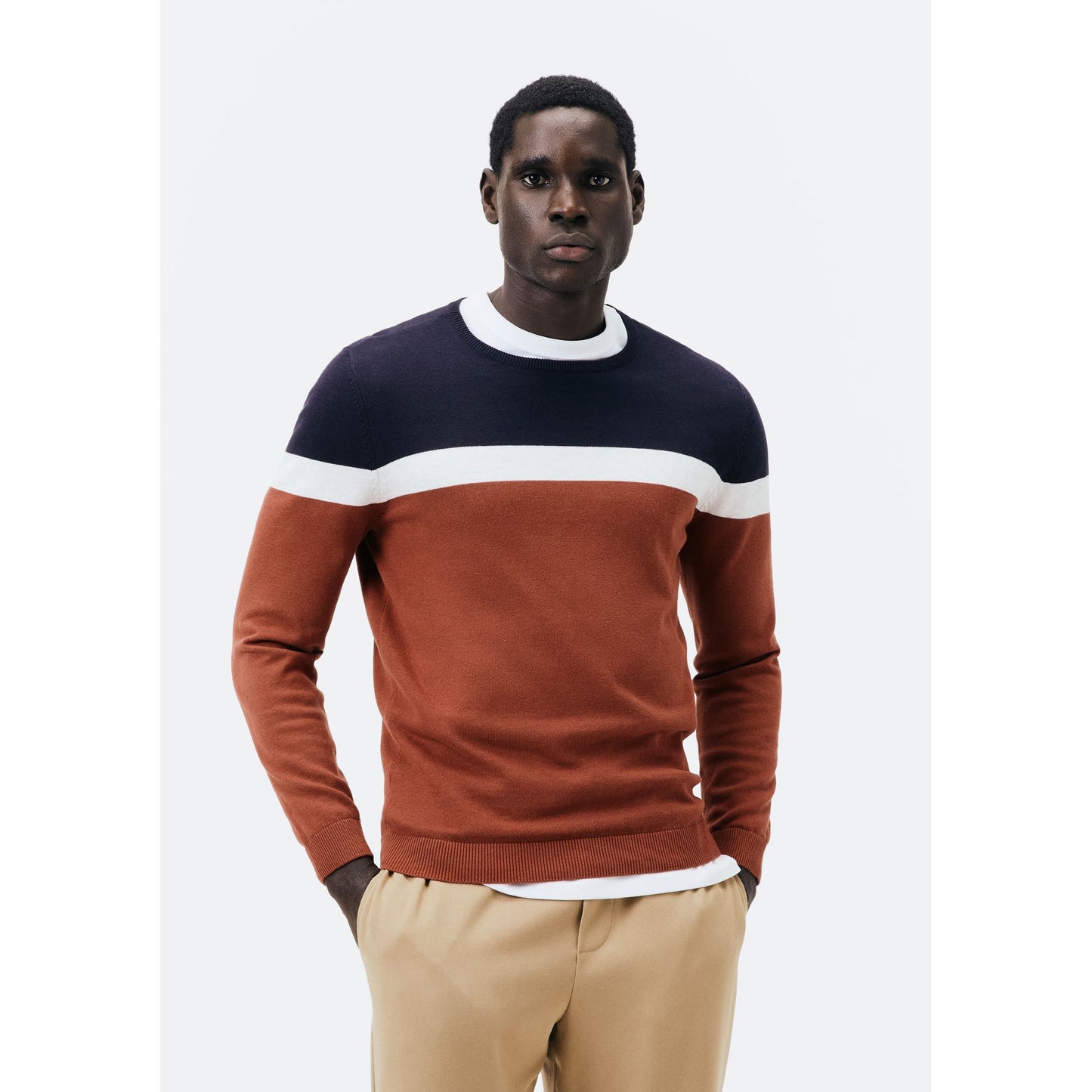 Jersey de punto a rayas para hombre