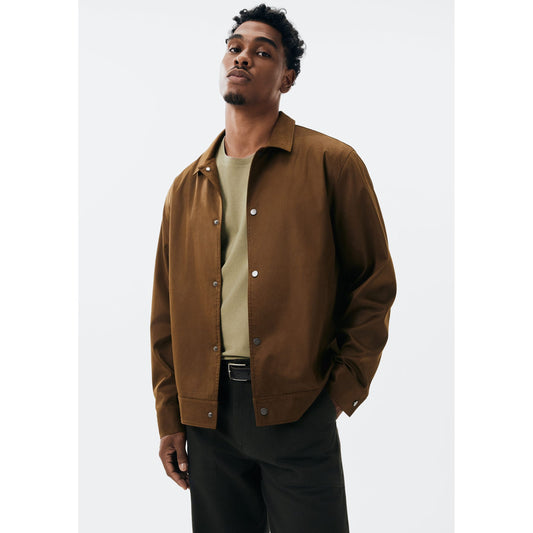 Bomber da uomo in pelle scamosciata testurizzata