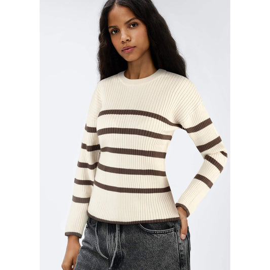 Jersey de punto acanalado a rayas para hombre