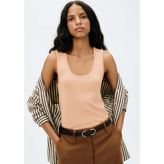 Camiseta de tirantes Slim Fit con cuello en U de viscosa para hombre