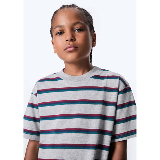 Kids Oversized T-Shirt in Yarn-Dyed Fabric