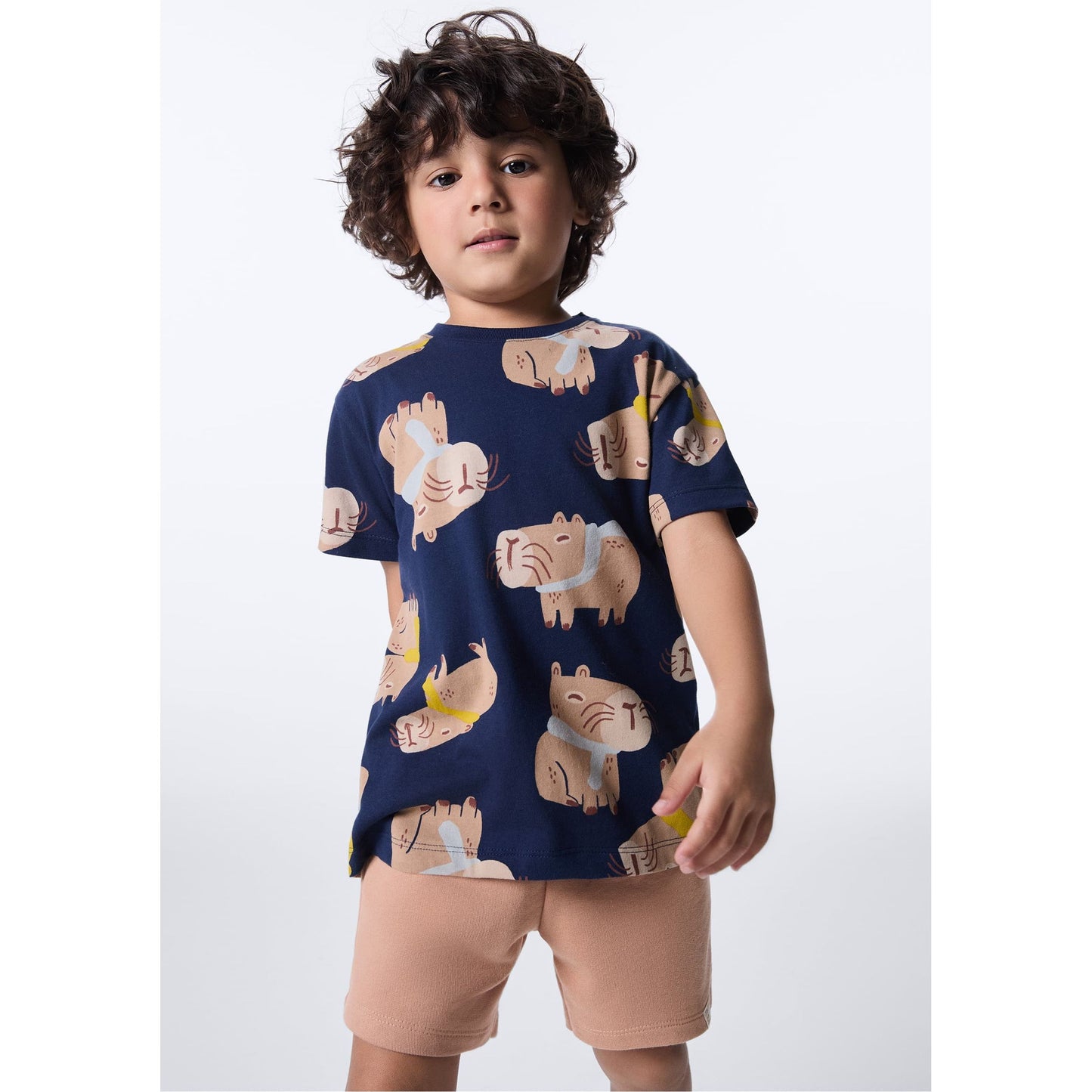 Shorts retos de cintura elástica para meninos