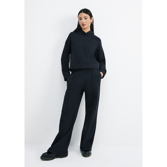 Pantaloni da uomo a gamba larga in pile a vita alta