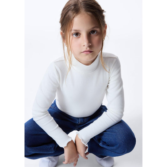 Girls' Basic Long Sleeve Turtleneck Top