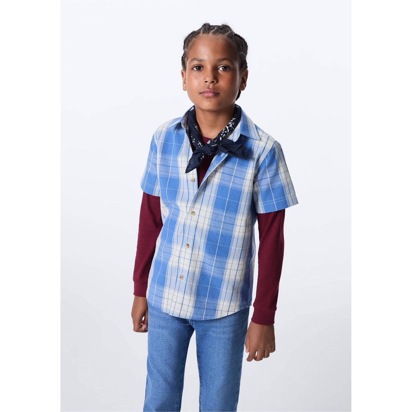 Boys' Plaid Tricoline Shirt