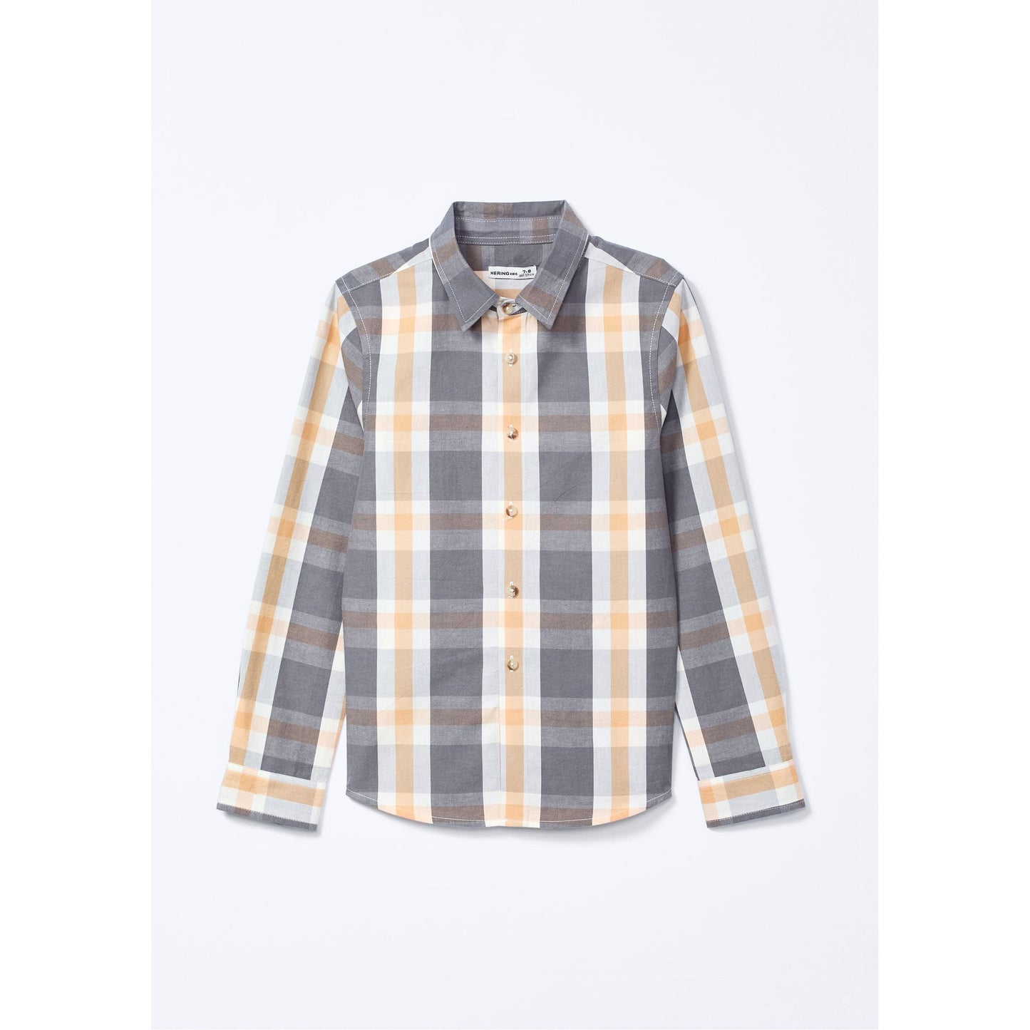 Camicia Comfort a quadri tinta in filo da ragazzo