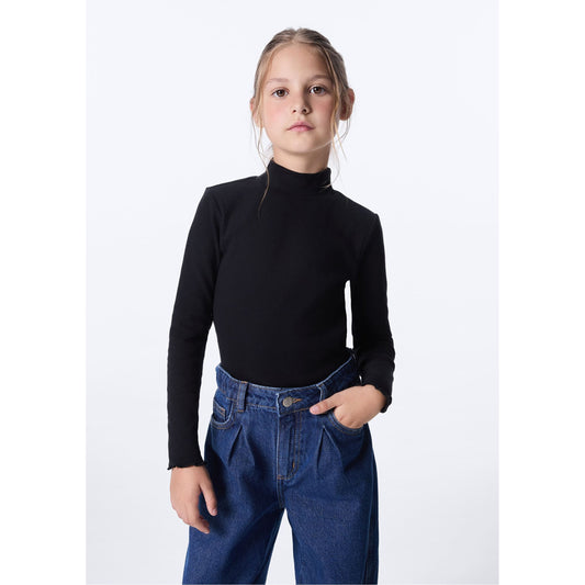 Girls' Basic Long Sleeve Turtleneck Top