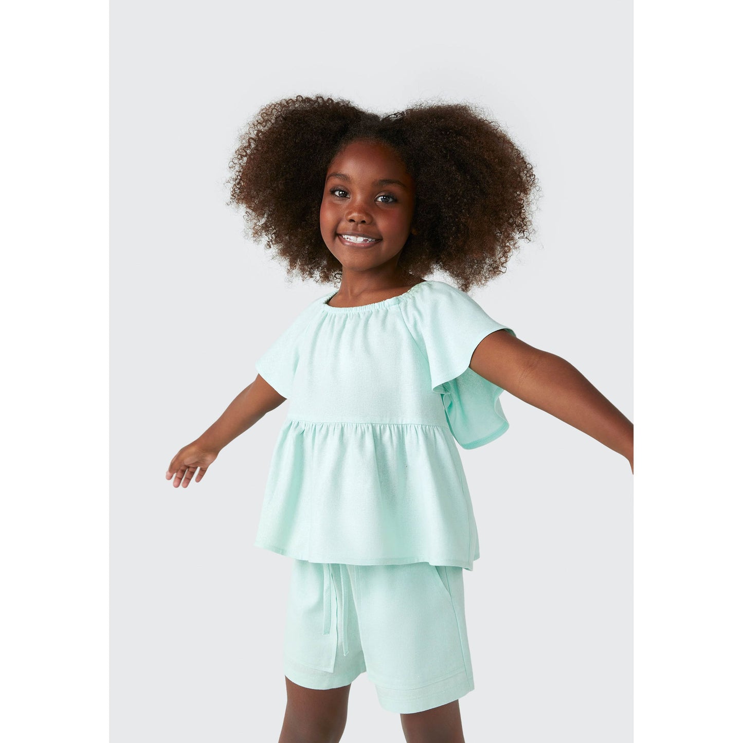 Blusa túnica de linho para meninas