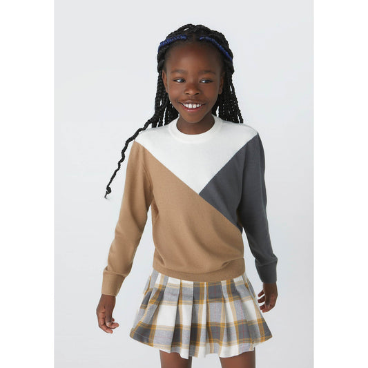 Jersey de punto a rayas para niña