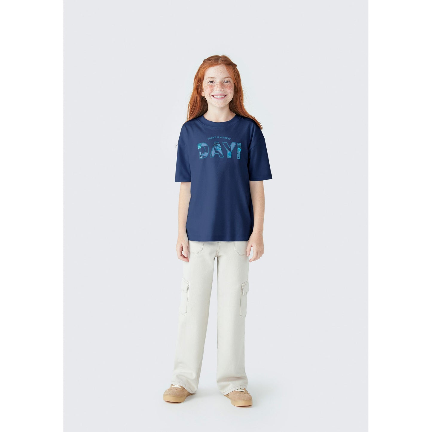 Girls' Children's Cargo Pants in Twill Fabric