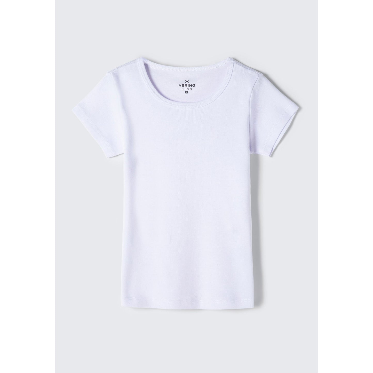 Girls' Basic Slim-Fit Short Sleeve Ribbed T-Shirt