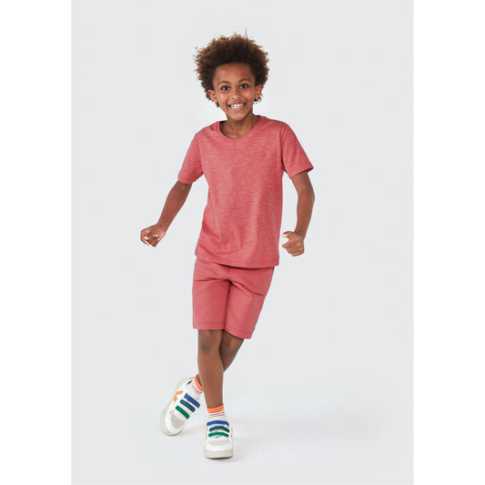 Maglietta Basic con scollo a V Slub da ragazzo