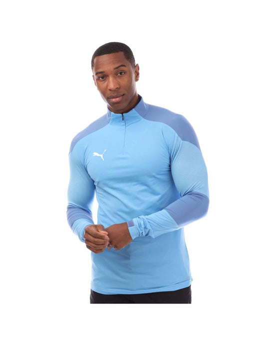 Blusa masculina Puma Final Training 1/4 Zip - Azul