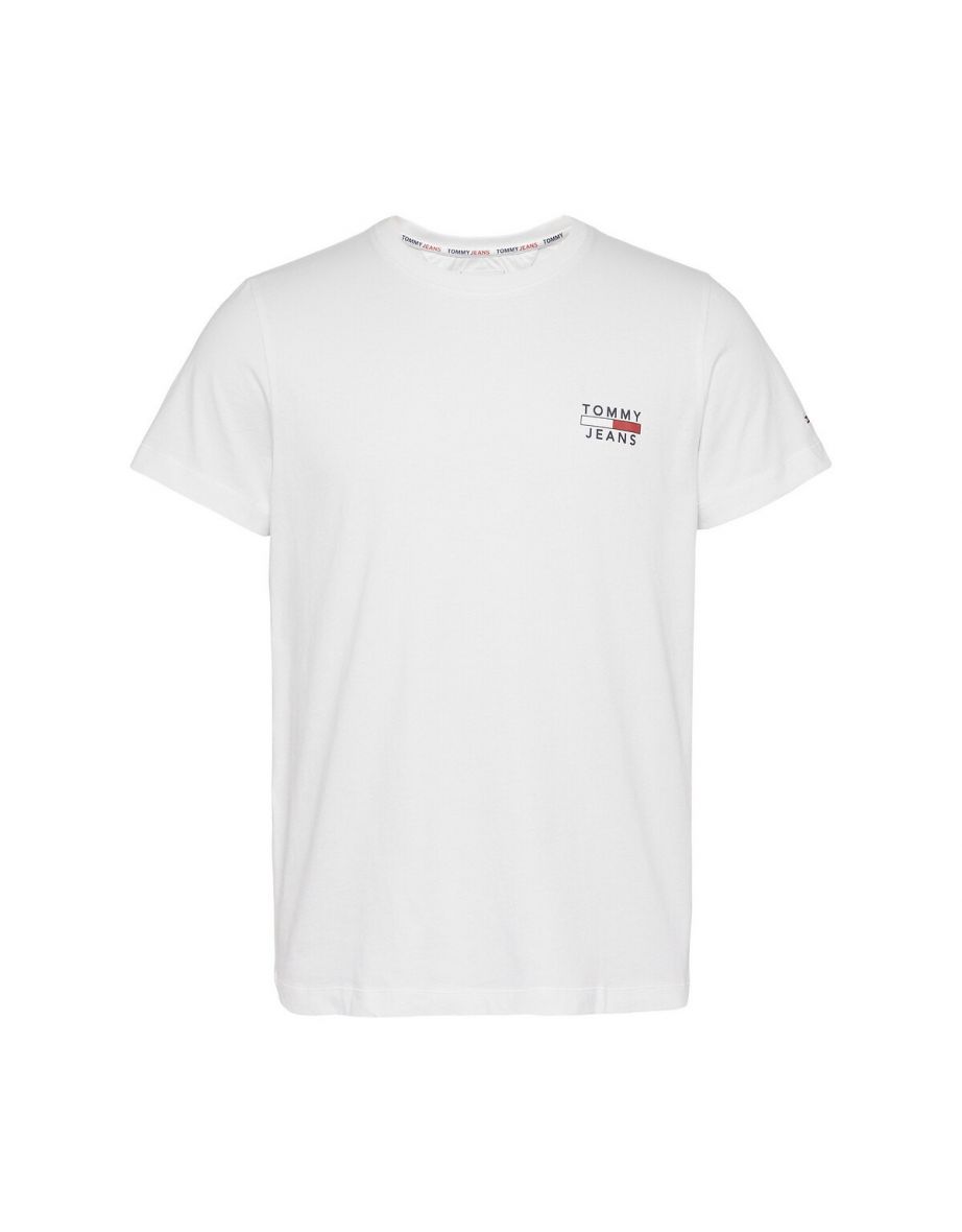 Camiseta de algodón con cuello redondo y logotipo impreso en el pecho