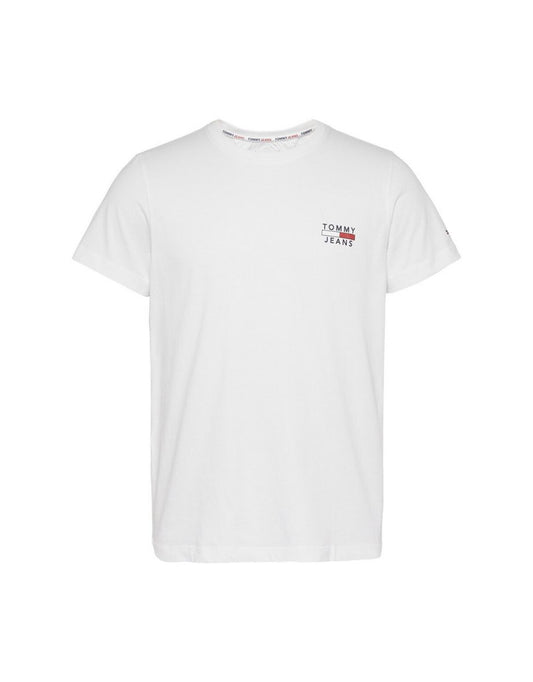 Camiseta de algodón con cuello redondo y logotipo impreso en el pecho