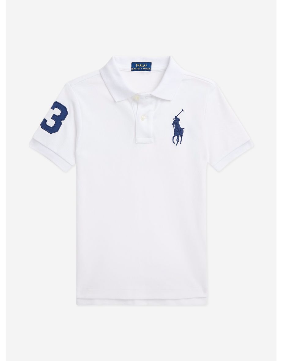 Boys' White Logo Polo Shirt