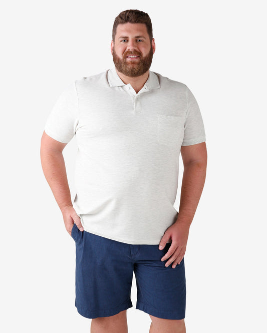 Men's Plus Size White Short Sleeve Polo Shirt | Pool Basics Collection