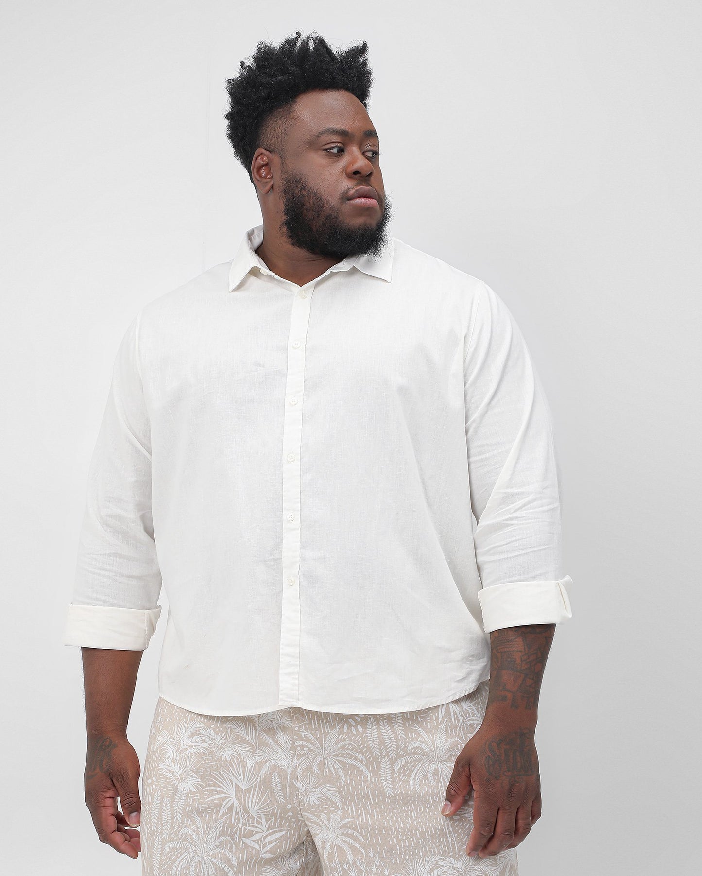 Men's Plus Size Slim Fit Long Sleeve White Shirt | Original Plus by Riachuelo