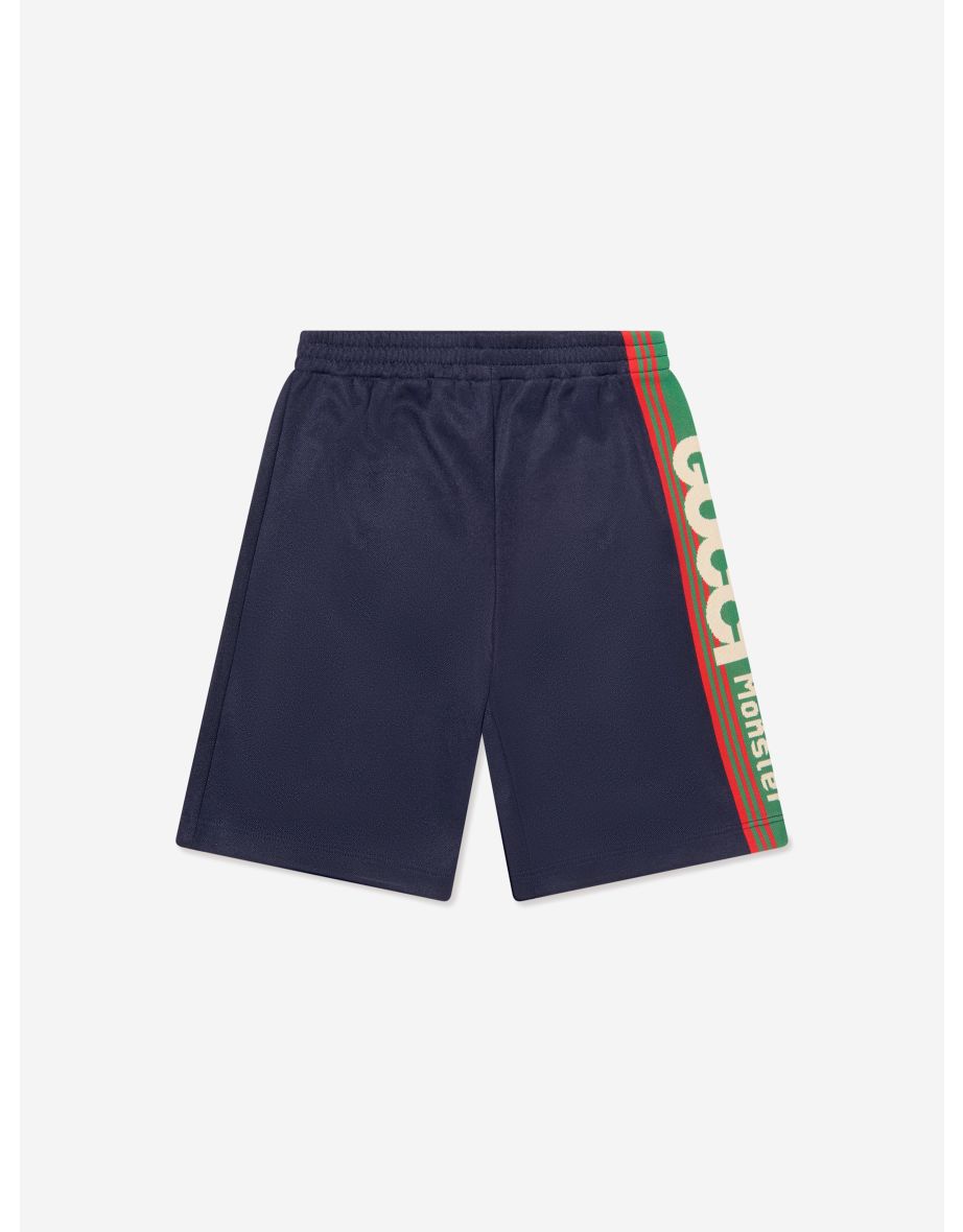 Bermudas com logotipo para meninos em azul-marinho