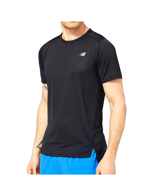 Camiseta masculina de corrida fitness New Balance Accelerate - Preto