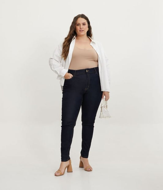 Jeans skinny push up per taglie forti e taglie forti - Blu