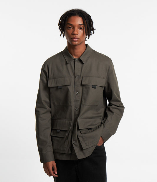 Giacca tattica verde militare in twill