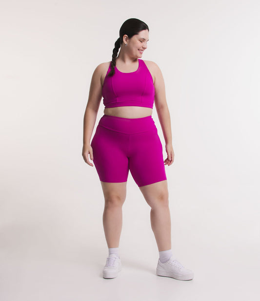 Culotte deportivo Curve & Plus Size rosa de poliamida con bolsillo interior