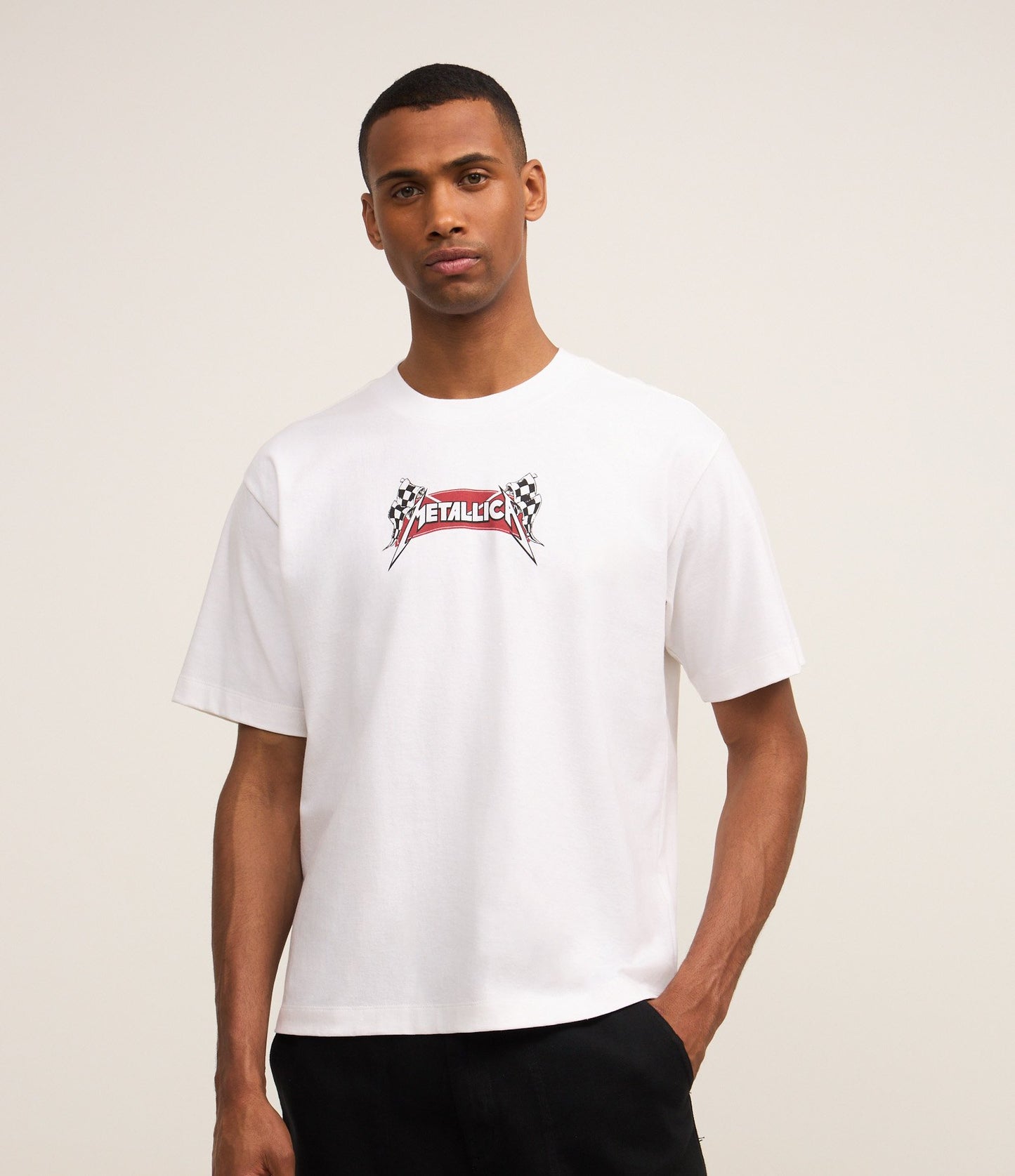 Maglietta bianca in cotone con stampa metallizzata