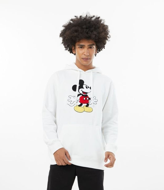 Moletom com pulôver bordado do Mickey branco