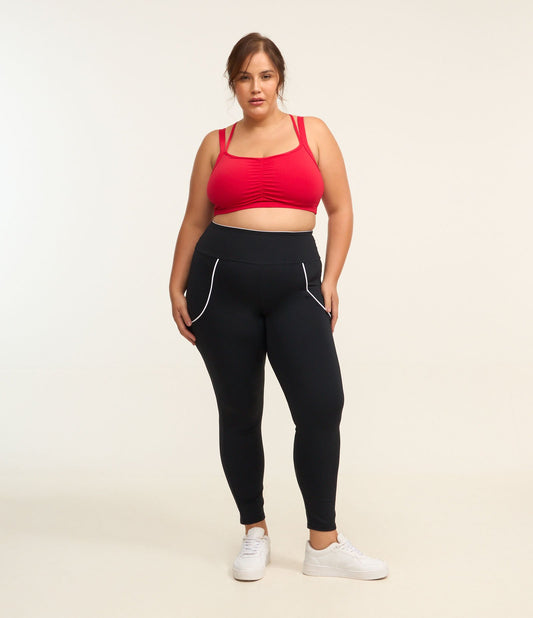 Leggings sportivi neri taglie forti con tecnologia Dry Curve