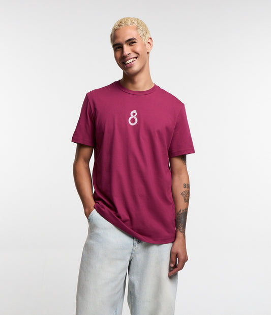 Comfort T-Shirt in Peruvian Cotton with Pink Snake Print on Chest