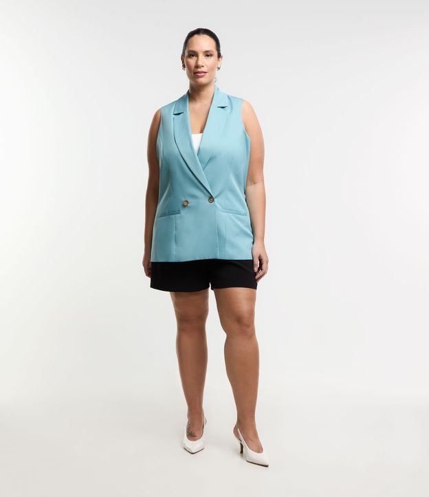 Pantalone corto sartoriale con elastico e bottoni, Curve e taglie forti, nero