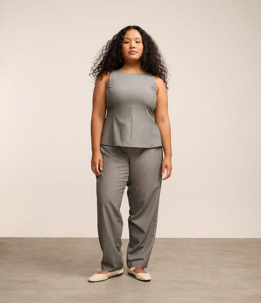 Pantaloni gessati sartoriali in grigio - Curve e taglie forti