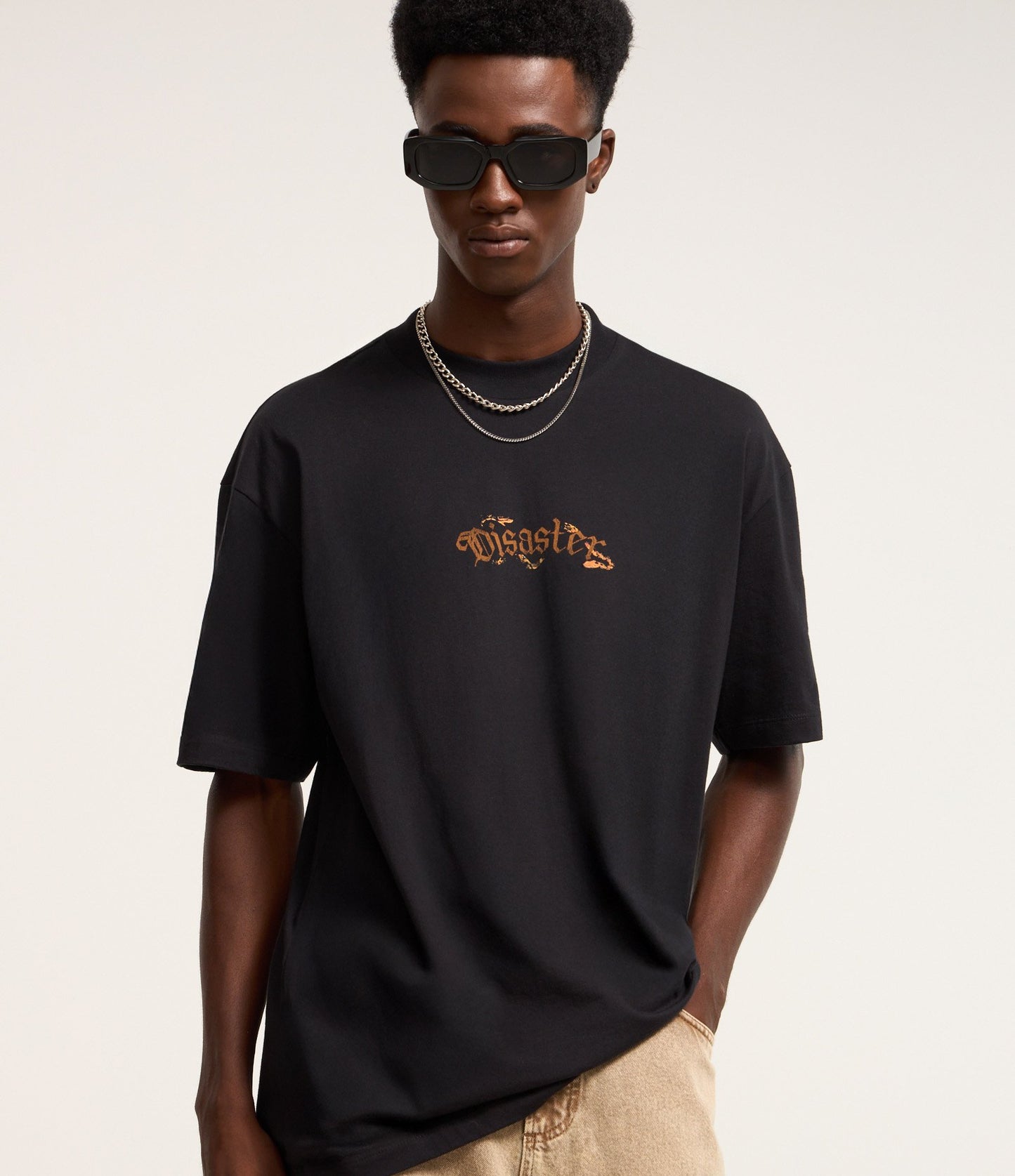 Maglietta dal taglio rilassato in jersey con stampa Disaster blu