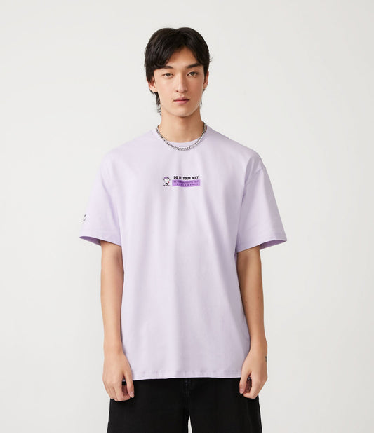 Maglietta lilla regular fit con stampa Smiley World