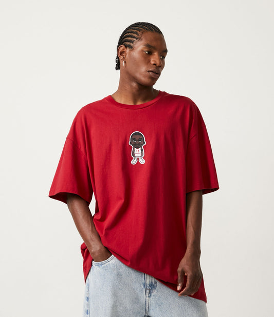 Maglietta a mezza maglia con stampa Michigan rossa