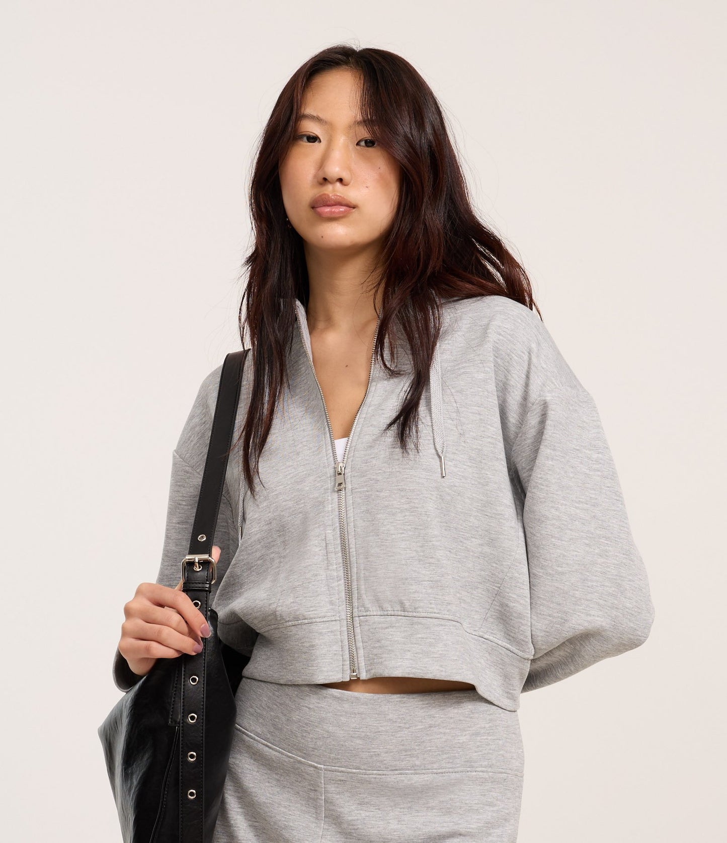 Slim Hoodie Jacket with Gray Fleece Lining