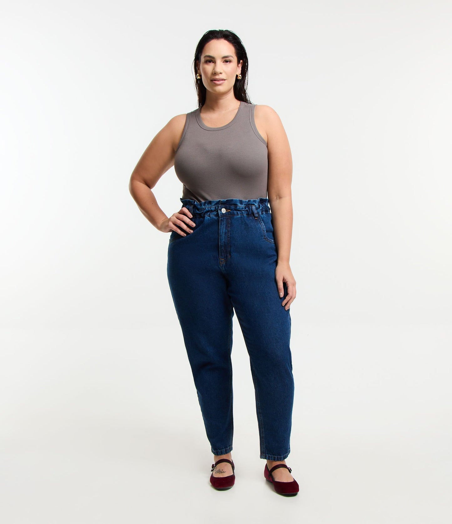 Pantalones vaqueros Clochard con bolsillos, Curvas y tallas grandes, Azul