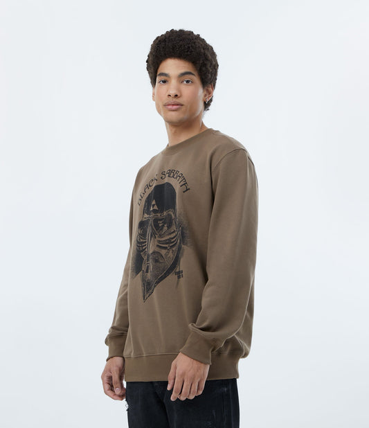 Brown Sweatshirt with Black Sabbath European Tour '78 Print