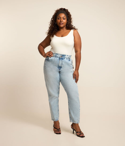 Jeans Clochard con lavaggio chiaro per taglie forti e taglie forti - Blu