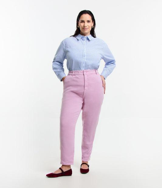 Vaqueros para mamás con bolsillo bordado en Curve y Tallas Grandes - Rosa