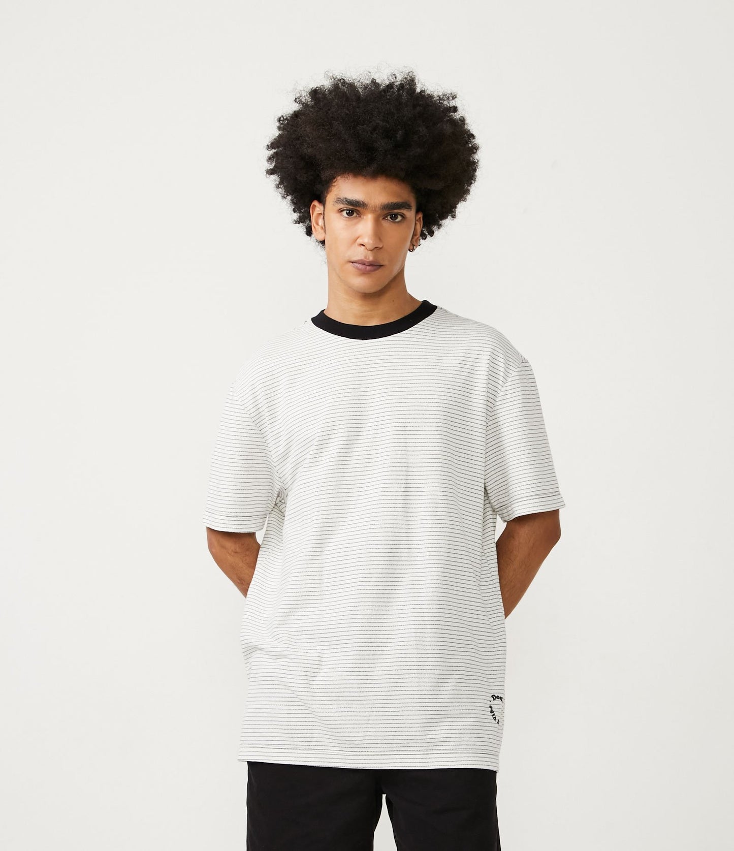 Maglietta con stampa a righe Biancaneve in maglia morbida