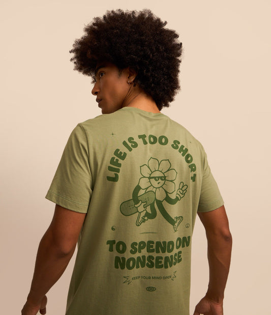 Comfort Cotton T-Shirt with Fun Green Floral Print