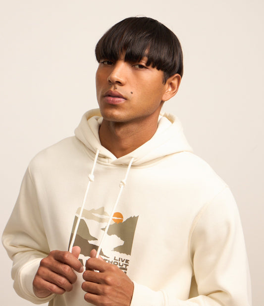 Felpa Comfort di colore bianco con stampa a lettere