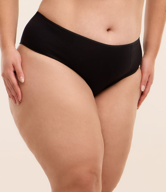 Mutandine a vita alta in cotone comfort per taglie forti e taglie forti - Nero