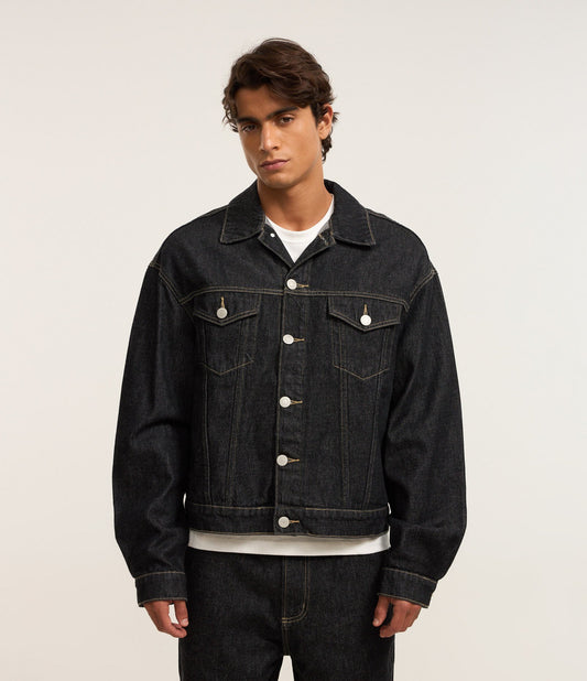 Giacca di jeans nera oversize