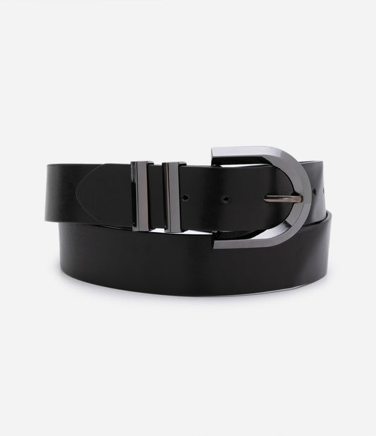 Cinto médio em material sintético Curve & Plus Size Black