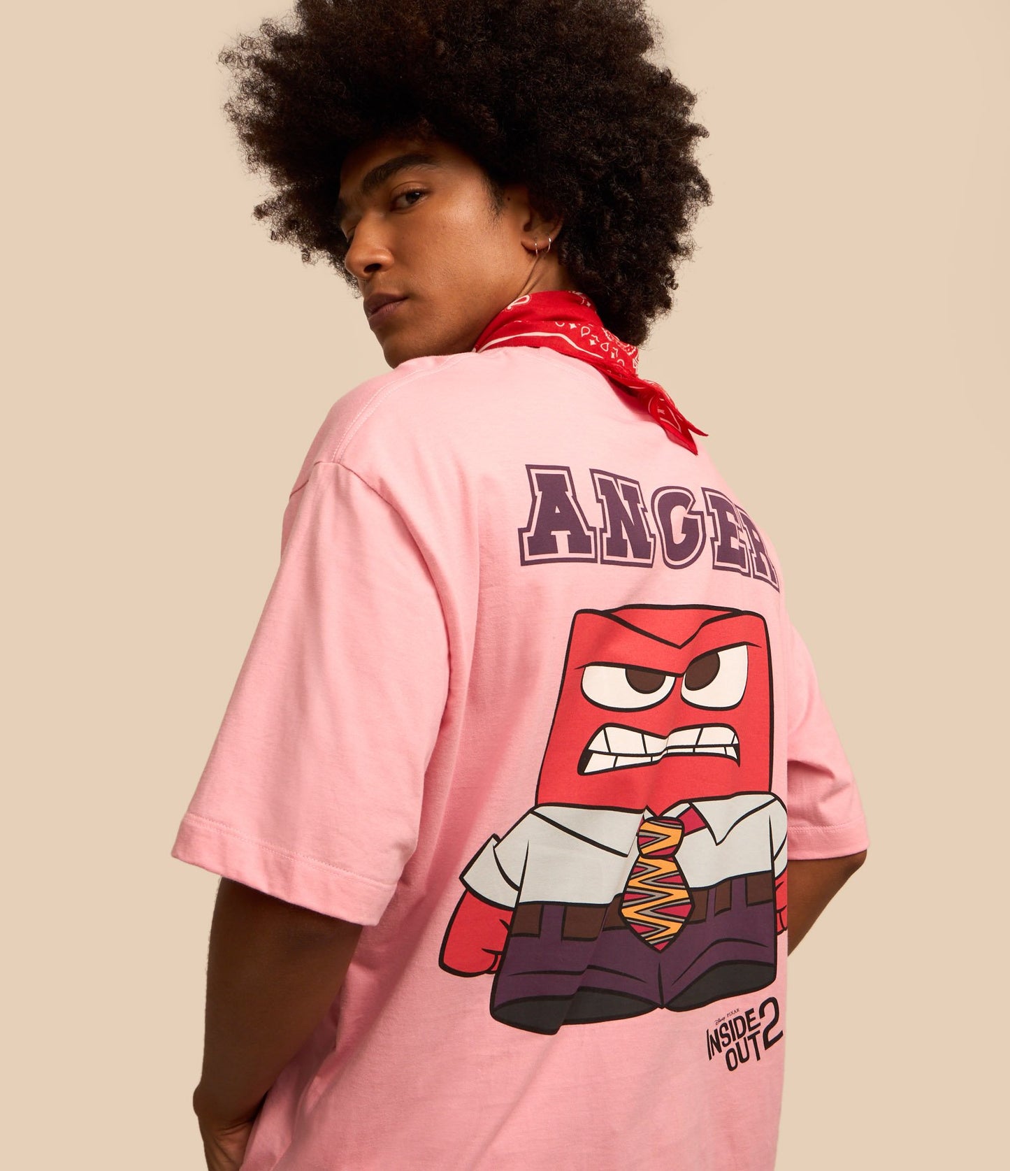 Camiseta de algodón con estampado rosa Inside Out Anger