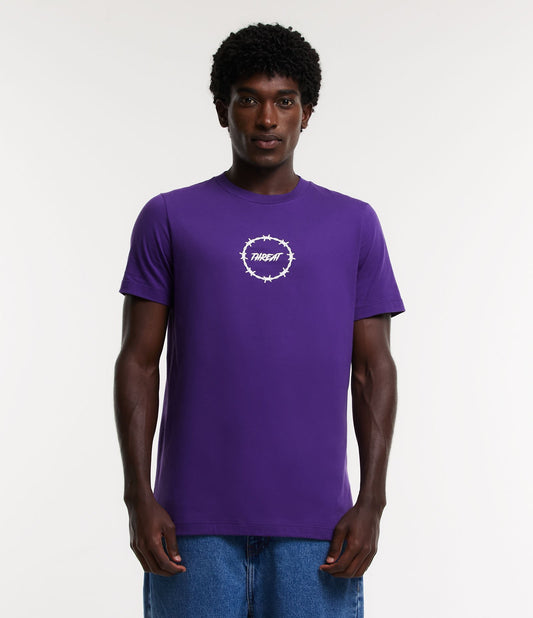 Camiseta de ajuste regular em malha Jersey com estampa de arame farpado roxo